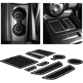 CupHolderHero fits Chevy Camaro Accessories 2010-2024 Premium Custom Interior Non-Slip Anti Dust Cup Holder Inserts, Center Console Liner Mats, Door Pocket Liners 9pc Set (Red Trim) in Kuwait