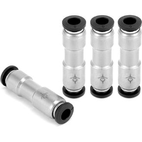 QWORK Push to Connect Air Fitting Valve - 1/4" OD, Nickel Plated Brass Check Valve for Air, Vacuum, Pack of 4 Connect One Way Inline Air Pneumatic Valves