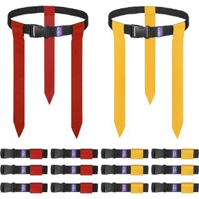Uikro Flag Football Belts, 14 Player Flag Football Flags Set for Adult Youth Kids Sports Training Games (Red & Yellow)