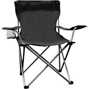The Weather Station Camping, Lightweight and Portable Outdoor Folding Tailgate Quad Chair with Cup Holder and Armrests, Red