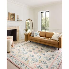 Loloi Rifle Paper Co. x Eden Mughal Rose Blush 2'-6" x 7'-6" Runner Rug