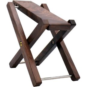Wood Guitar Footstool, 3-Position Height Adjustable Guitar Foot Rest/Solid Wood Folding Footstool,Pedal Black Walnut (Guitar Pedal Black Walnut)