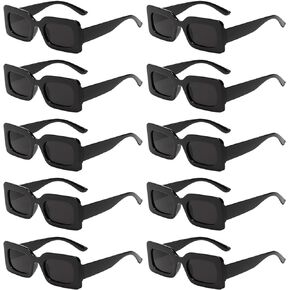 SUNOVELTIES 10/16 Pack Rectangle Sunglasses for Women Retro Narrow Square Glasses Aesthetic Vintage Eyewear Uniex Adult