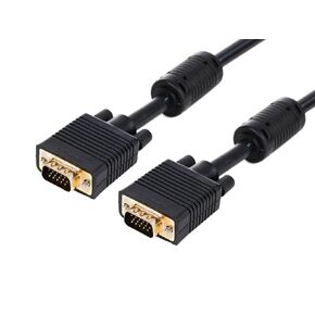 Monoprice SVGA Super VGA - Male to Male Monitor Cable, With Ferrites, Gold Plated Connectors, 10ft, Black