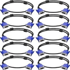 VGA to VGA Monitor Cable 3 Feet Male to Male Computer Cord for TV Computer Projector - 3 Feet (10 Pack)