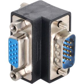 CY Adapter 90 Degree Down Angled VGA SVGA Male to Female Extension Adapter for Monitor Projector