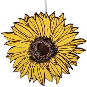 Sunflower Hand-Painted Christmas Ornament | Handmade Sun Flower Rear View Mirror Hanging