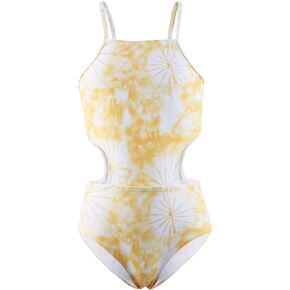 Girls One Piece Cut Out Swimsuits for Girls Tie Dye Bathing Suits Hawaiian Swimwear 3-16 Years in Kuwait
