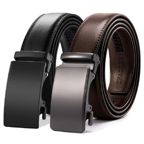 CHAOREN Ratchet Belts for Men 2-Pack - Stylish Leather Belts in Gift Set 35mm
