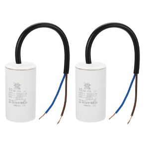 PATIKIL CBB60 6uf Running Capacitor,2Pcs AC 450V 2 Wires 50/60Hz Cylinder 64x30mm for Water Pumps, Washing Machines Motor Start