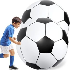 Lewtemi 2 Pcs 40 Inch Giant Inflatable Soccer Ball Large Inflatable Football Sports Birthday Party Decorations Favors Balls Summer Pool Themed Party Toys for Outdoor Activity Games