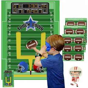 Funnlot Football Games for Kids Pin The Football Game Football Party Supplies Football Party Games Activities Halloween Party Games Football Theme Party Decorations (Pin The Football on The Goalpost)
