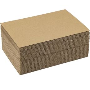 Mat Board Center, 25 pack 11x17 Corrugated Cardboard sheet, 1/8 inch thick, Flat Cardboard Inserts for Mailing, Packaging & Shipping, Cardboard Backing, Craft Card Board (White on one side)