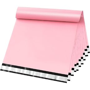 Famagic Poly Mailers، 100pc 14.5x19 بوصة أكياس الشحن، أكياس التعبئة والتغليف الأنيقة الكبيرة للشركات الصغيرة، مغلفات بريدية مقاومة للدموع لمستلزمات الملابس، بوتيك، أكياس بريدية ذاتية الغلق باللون الوردي الفاتح