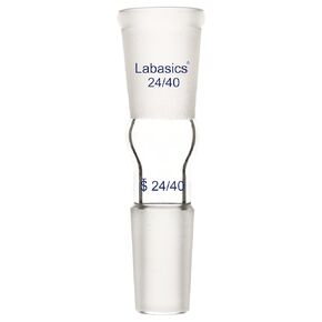 Labasics Glass Straight Connecting Adapter, Borosilicate Glass 30 mm from 24/40 Outer Joint to 24/40 Inner Joint for Laboratory Lab Supply