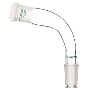 FunChem Borosilicate Glass Distillation Adapter, Distilling Adapter 105 Degree Bent with 24/40 Outer and Inner Joint