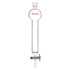 StonyLab Borosilicate Glass Chromatography Column with Reservoir and Fritted Disc, 100ml Capacity, 24/40 Outer Joint