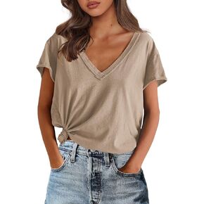 SENSERISE Womens Oversized T Shirts Crewneck Short Sleeve Summer Athletic BF Tees Shirt Loose Fit Y2K Tops