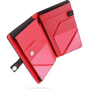 Garcci Server Book Pro, 2nd Gen, with Expandable Pocket Double Magnet & Zipper Expandable Pocket (8.5 in x 5 in, Large Storage Capacity) - Black/Black