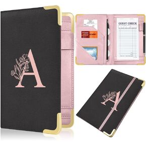 YeeCASE Server Book, Alphabet Waitress Book for Waitress, Leather Waitess Book with Zipper Pocket, Server Manual Checkbook Fits Server Apron (M) in Kuwait