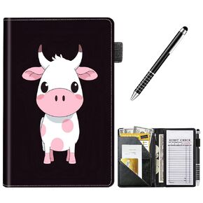 Server Books for Waitress Waiter Books for Servers PU Leather Server Book with Zipper Pocket Guest Check Pads Cute Waitstaff Organizer with Money Pocket Fit Server Apron, Delicious Strawberry