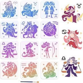 MAYJOYDIY 10 قطع استنسل للكلاب مقاس 6 × 6 بوصات قالب رسم على شكل كلب أليف مع فرشاة طلاء كلب كلب بودل شنوزر كلب ذهبي مسترد استنسل رسم لمشاريع DIY الحرف اليدوية والأثاث والديكور القماشي