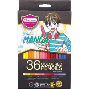 MASTERART Colored Pencils 24 Colors MANGA SET Special Collection for Kids and Adults Coloring