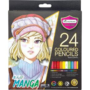 MASTERART Colored Pencils 24 Colors MANGA SET Special Collection for Kids and Adults Coloring