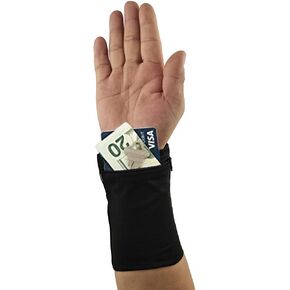 AMABAZR Premium Wrist Wallet - Cell Phone Holder with Zipper Storage Band for Travel, Outdoor Sports Running - Sweat Band Wristband