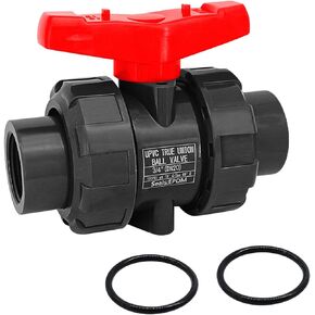 1" NPT UPVC Ball Valve, DN25 PVC True Union Full Flow Ball Valve, ASTM EPDM O-ring, 1 inch Threaded PVC Shut Off Ball Valve for Water System