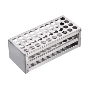 uxcell 304 Stainless Steel Test Tube Holder Lab Stand Rack 40 Hole 3 Layer for 14-16mm Tubes