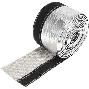 X AUTOHAUX Car Heat Shroud 3/8" ID 10ft Aluminized Sleeving Insulated Shield Sleeve Heat Wire Shield Sleeve for 3/8" OD Fuel Lines Heat Protection