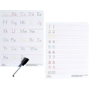 Dry Erase Alphabet Tracing Board: Letter and Numbers Handwriting Practice for Kids Learning, Reusable Boards for Kindergarten and Preschool