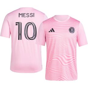 adidas Lionel Messi Inter Miami CF #10 Men's Player Name & Number Performance Shirt (Pink, Small)