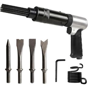 LE LEMATEC Air Needle Scaler with Hammer Chisel Kit, 4800 BPM Pneumatic Needle Gun for Metalworks, Rust, Weld & Paint Remover, Pistol Grip Metal Scraper Air Compressor Accessories (LE-AN324K)