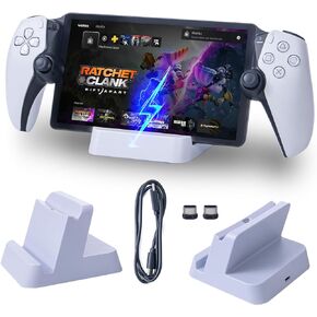 HEATFUN Charging Station for PlayStation Portal Remote Player, Portable PS Portal Charger Dock Stand with Type C Plug, PlayStation 5 PS5 Portable Accessories - White