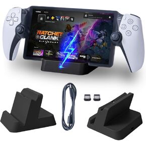 محطة شحن لمشغل PlayStation Portal عن بعد، حامل شاحن PS Portal مع محول USB-C، شاشة محمولة وقاعدة شحن، حامل سطح مكتب مضاد للانزلاق، أبيض in Kuwait
