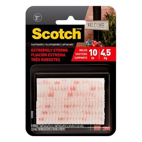 Scotch Extreme Interlocking Fasteners, 4 Strips, 1" x 3", Delivers Powerful Bond on Contact, Weather, Dirt & UV Resistant, 1 Set Holds 2 lbs., Designed With Reclosable Dual-Lock Technology (RF6731)