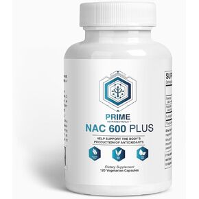 Prime Nutraceuticals NAC 600 mg for Lung Health, Liver Support, Immune Support, Cognitive Function, Respiratory Health & Antioxidants - with Selenium and Molybdenum
