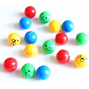 Replacement Plastic Marbles for Marble Run Track Building Blocks 2.4cm DIY Extra Marbles with Cute Face (12pcs DIY Marbles)