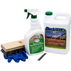 DeckMAX E2 PVC Deck Revitalizer - PVC Color Restorer. Rejuvenates Your Deck & Removes Stains & Scuffs. The E2 Bundle Contains What You Need to Clean & Restore Original Color to PVC Deck.