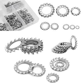 HJYZY 300 pcs Metric 304 Stainless Steel External Star Washer Kit - Included:M2.5 M3 M4 M5 M6 M8 M10 M12