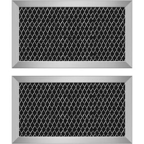 LUBIYACK 2Pcs Microwave Charcoal Filter Replacement for GE JX81J WB02X11536, Microwave Filter Replacement 6.15" x 3.95" Air Carbon Filter