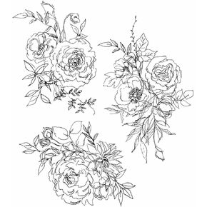 Tim Holtz Stampers Anonymous Floral Outlines Cling Stamp (CMS430)