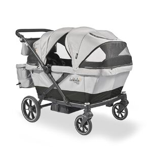 Larktale Caravan Coupe Quad, Byron Black - Compact Stroller Wagon for Kids & Babies - Seats up to Four Passengers with 215 lbs. Total Weight Capacity - Dual Sun Canopies - 2024 Version