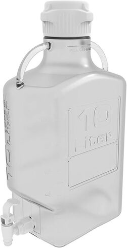 Foxx Life Sciences 157-2211-OEM BPA-Free PETG Carboy with Spigot, 10 L Volume, 80 mm Cap Size, 19.7" Height, 6.38" Wide, 11.54" Length, 10 Cubic Inches, Copolyester in Saudi Arabia