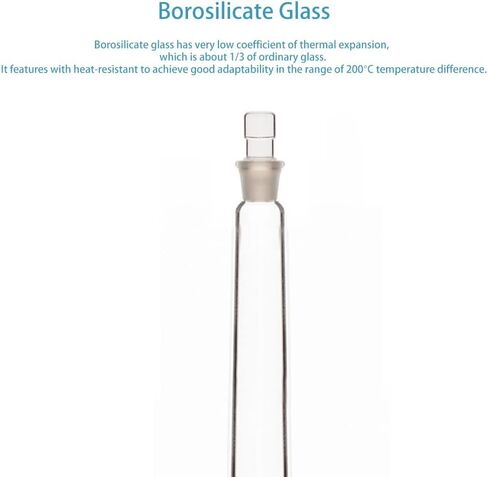 stonylab Glass Volumetric Flask Class A with Glass Stopper, Borosilicate Glass Heavy Wall Volumetric Flask Tolerance ±0.10 ml, 100 ml in Saudi Arabia