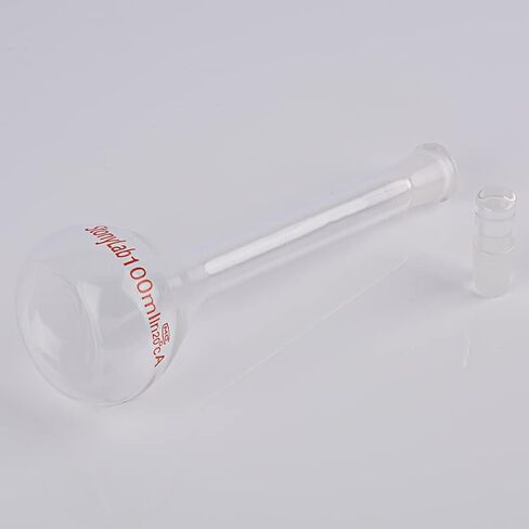 stonylab Glass Volumetric Flask Class A with Glass Stopper, Borosilicate Glass Heavy Wall Volumetric Flask Tolerance ±0.10 ml, 100 ml in Saudi Arabia
