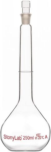 stonylab Glass Volumetric Flask Class A with Glass Stopper, Borosilicate Glass Heavy Wall Volumetric Flask Tolerance ±0.10 ml, 100 ml in Saudi Arabia