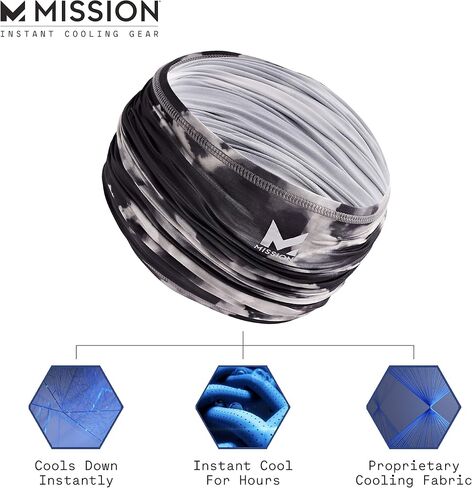 MISSION Cooling 12-in-1 Neck Gaiter, Cloud Quiet Shade - Lightweight & Durable - Cools Up to 2 Hours - UPF 50 Sun Protection - Machine Washable in Saudi Arabia